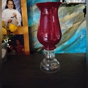 Striking Red Accent Vase for Home Decor